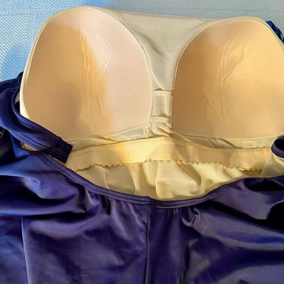 SWIMWUITS FOR ALL ONE PIECE NAVY WITH BUBBLE PRINT SWIMSUIT SIZE 34. - Picture 7 of 8